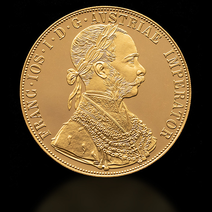 Златна монета 4 австрийски Дуката Франц Йосиф